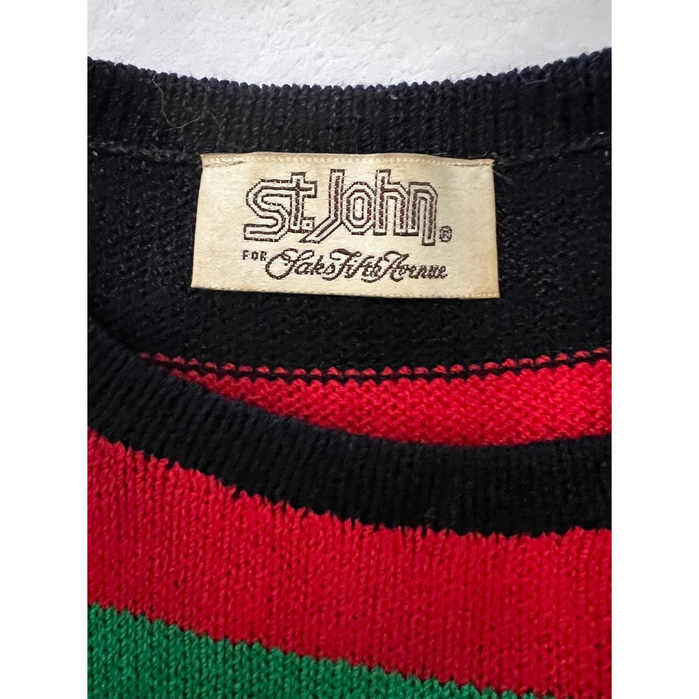 VTG St. John Knit Dress Multicolor Striped Saks Fifth Avenue Dress - sz 6* - Picture 2 of 14